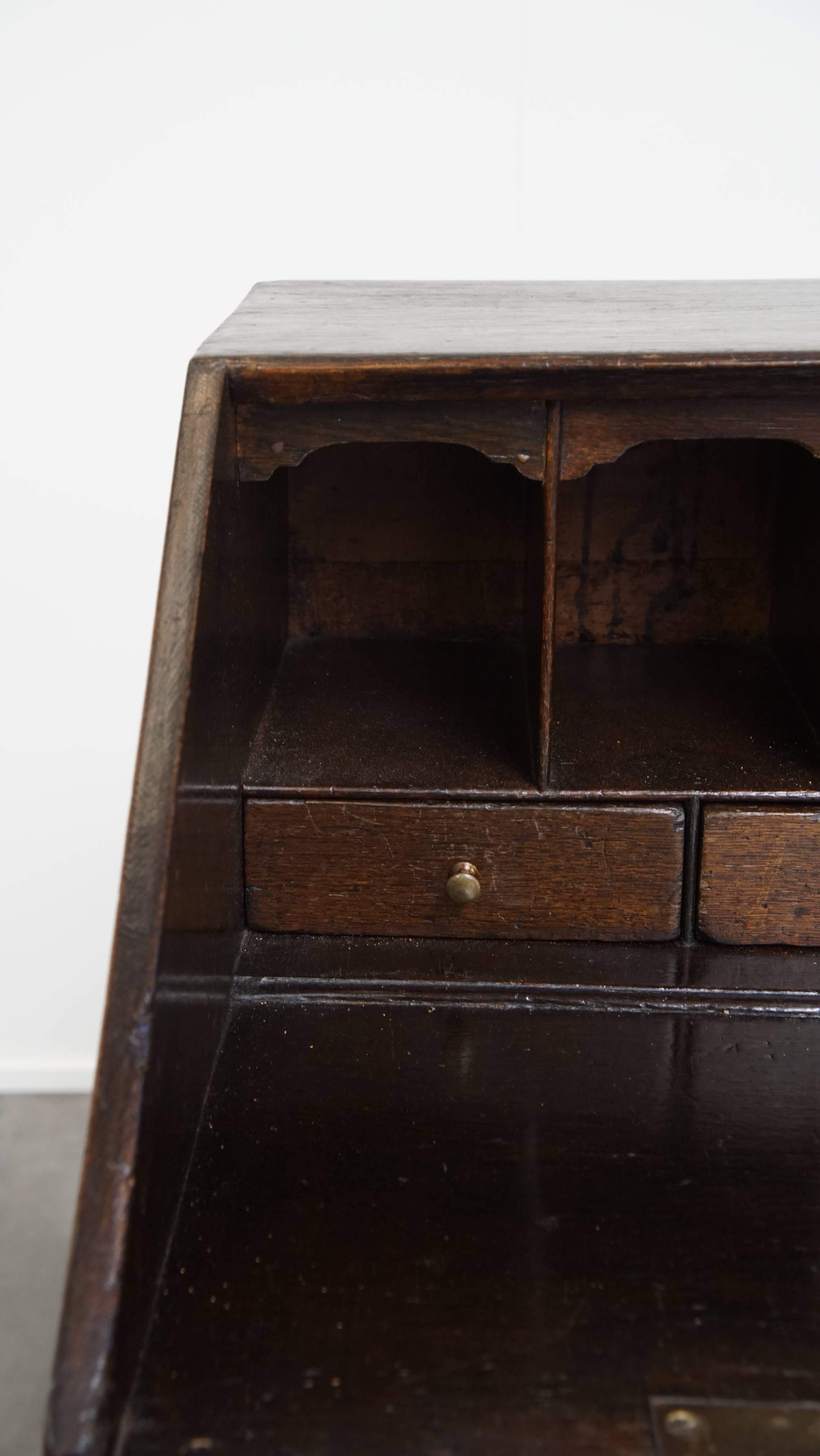 Antique English Oak Secretary / Chest of Drawers For Sale 7