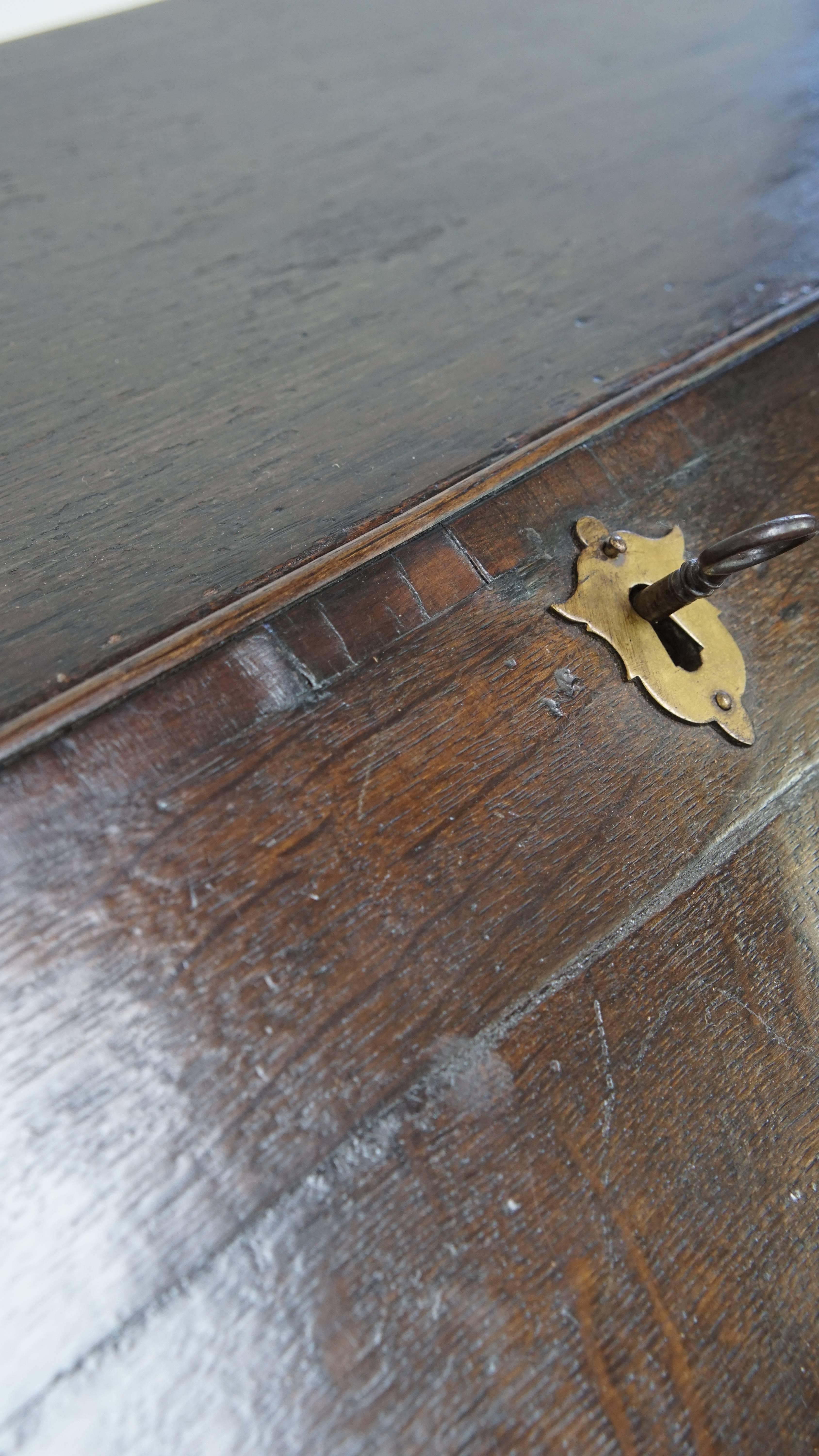 Antique English Oak Secretary / Chest of Drawers For Sale 8