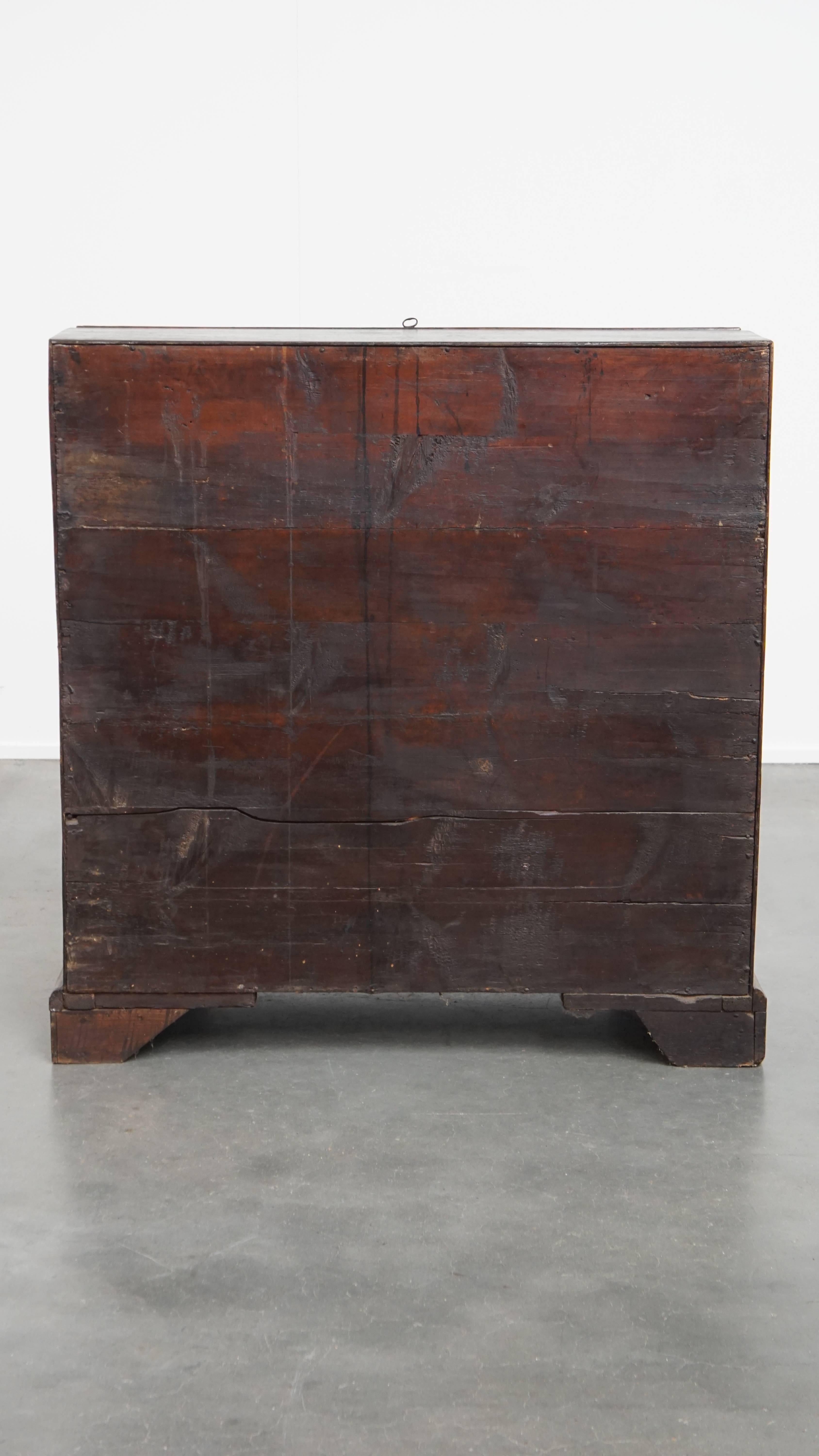 19th Century Antique English Oak Secretary / Chest of Drawers For Sale