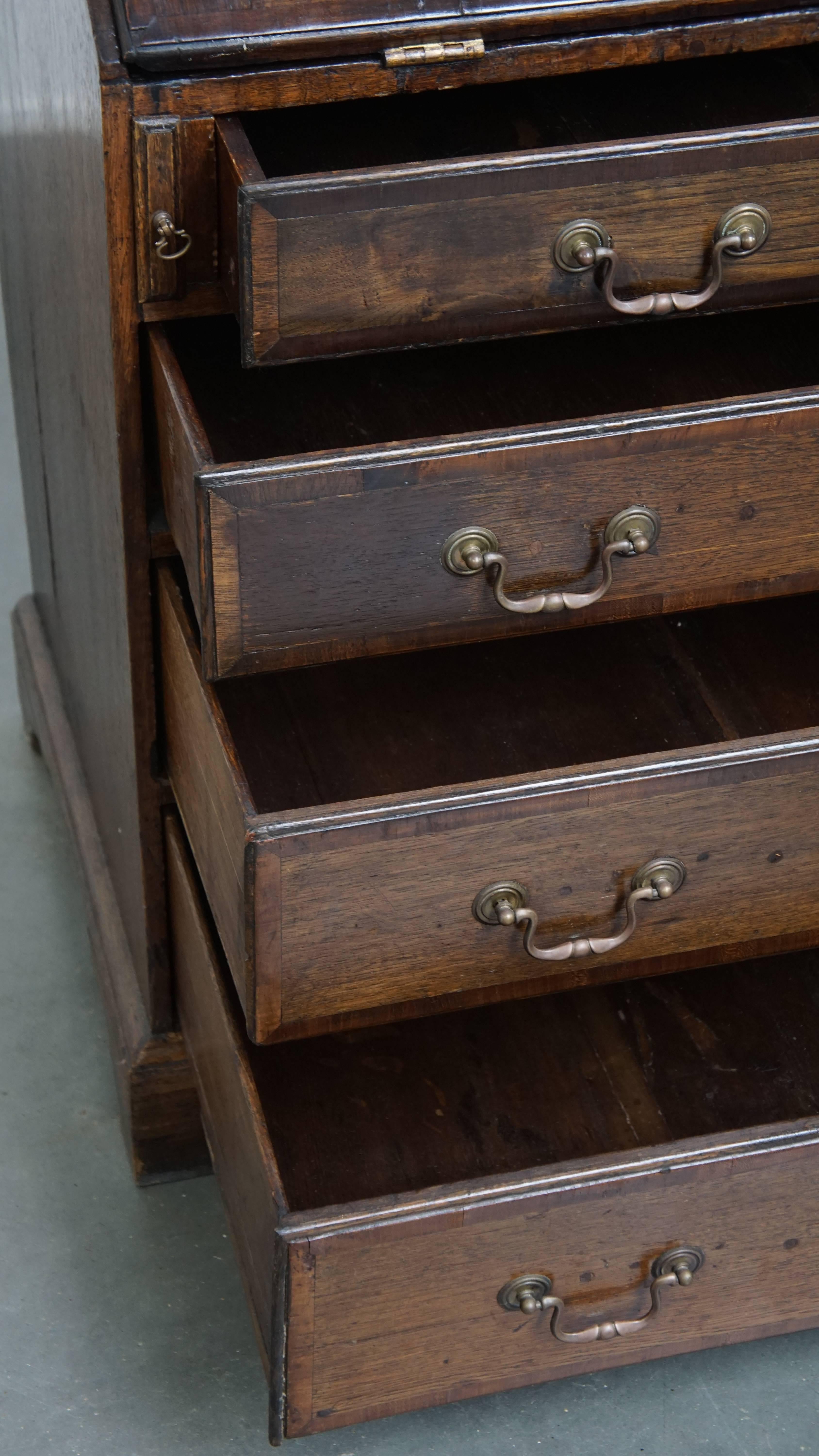 Antique English Oak Secretary / Chest of Drawers For Sale 1