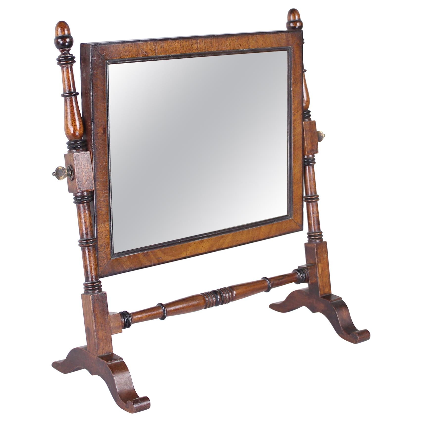 Antique English Oak Shaving Mirror
