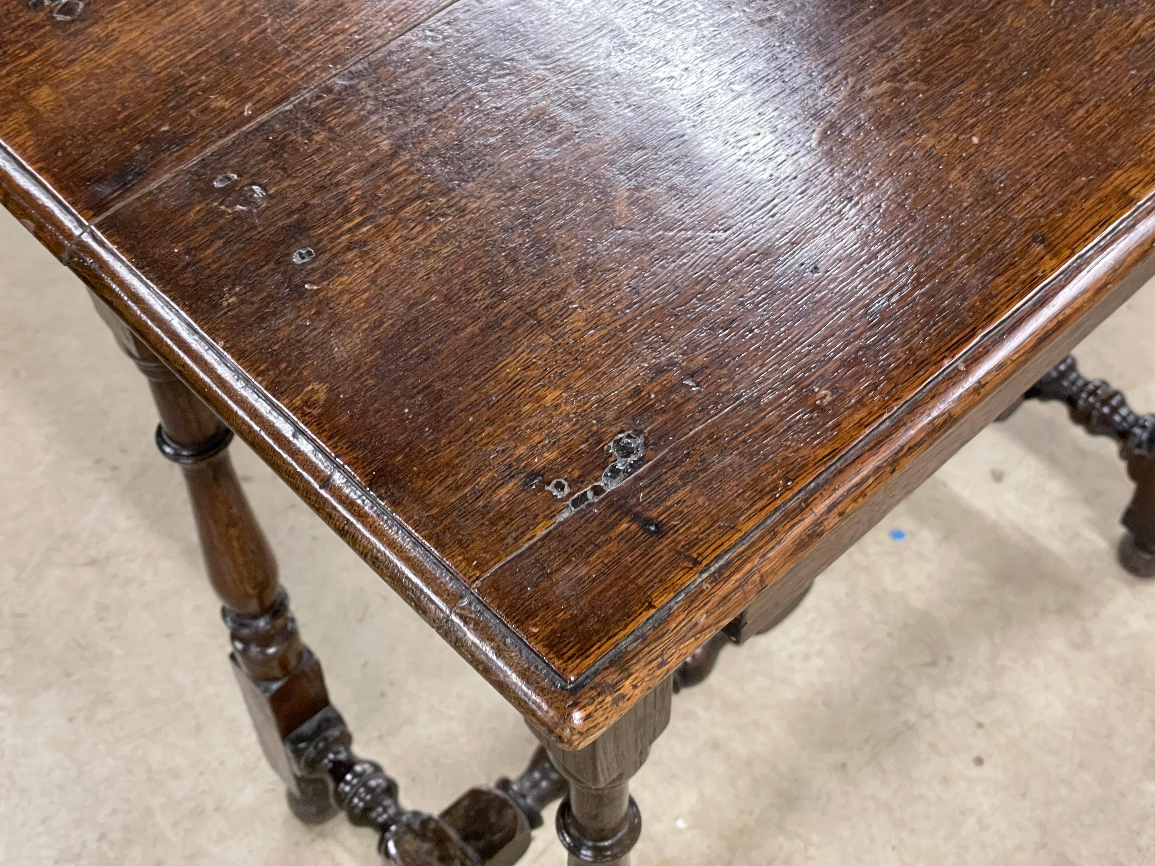 Antique English Oak Side Table 1