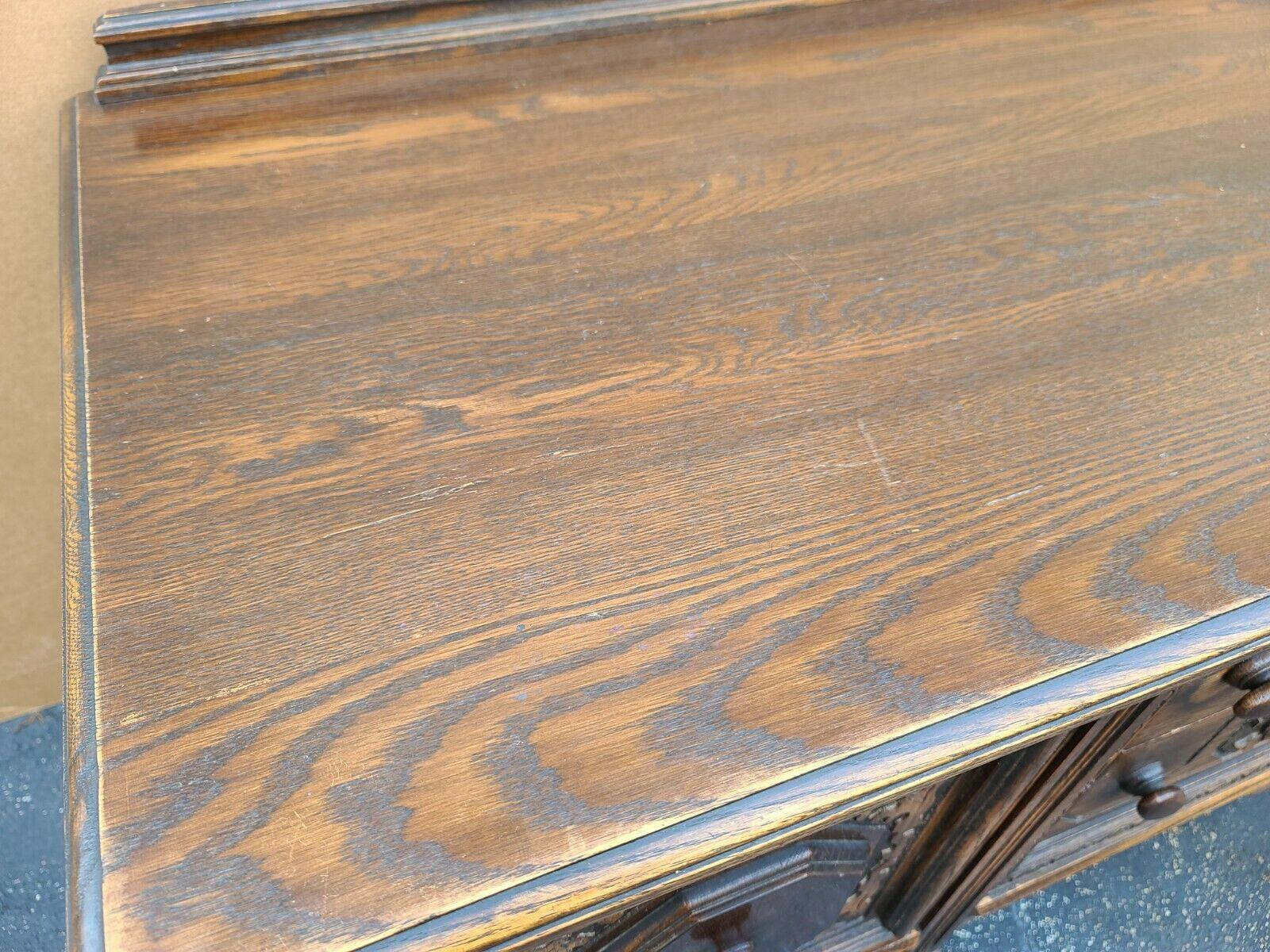 Antique English Oak Sideboard Buffet TV Table 3