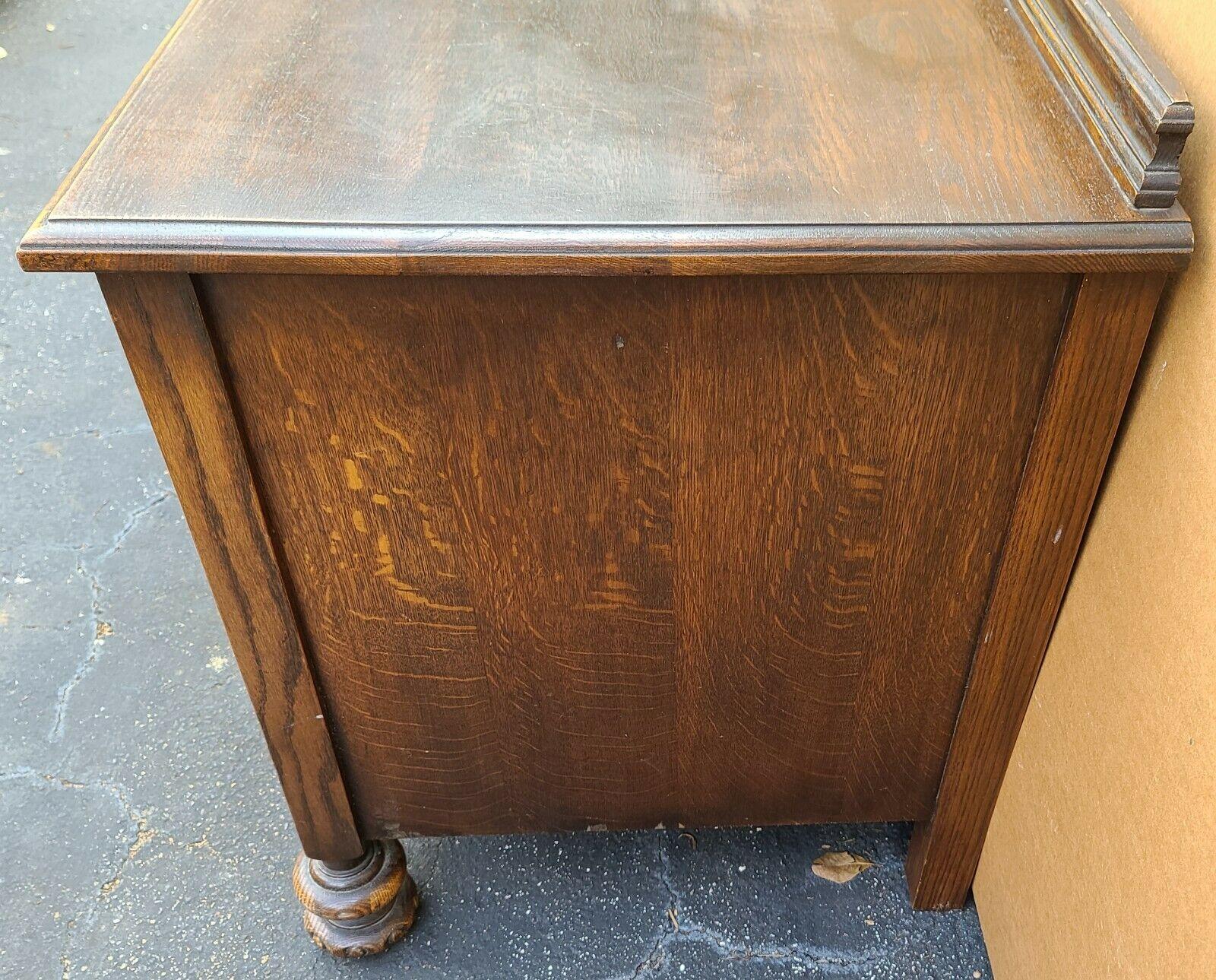 20th Century Antique English Oak Sideboard Buffet TV Table