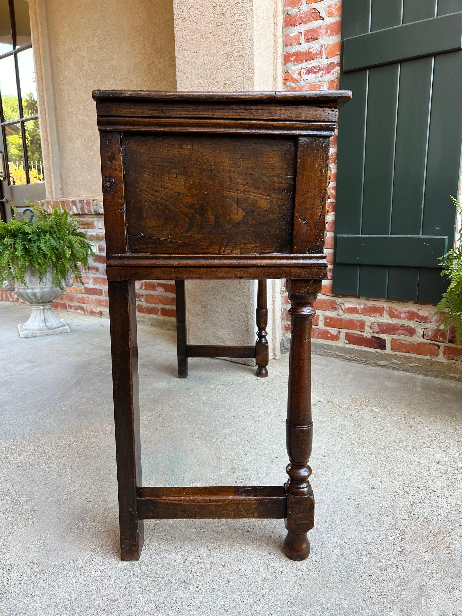 Antique English Oak Sideboard Dresser Base Console Sofa Table Jacobean c1860 For Sale 4