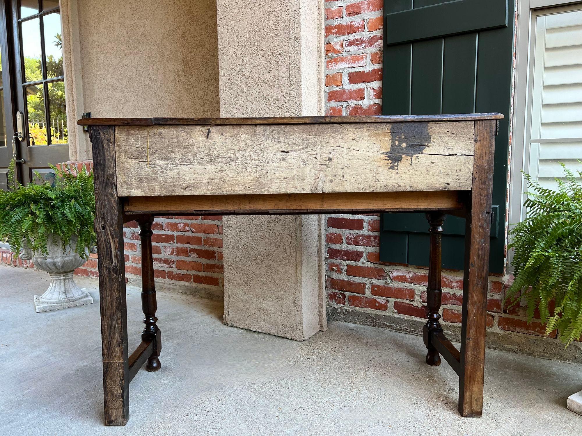 Antique English Oak Sideboard Dresser Base Console Sofa Table Jacobean c1860 For Sale 6