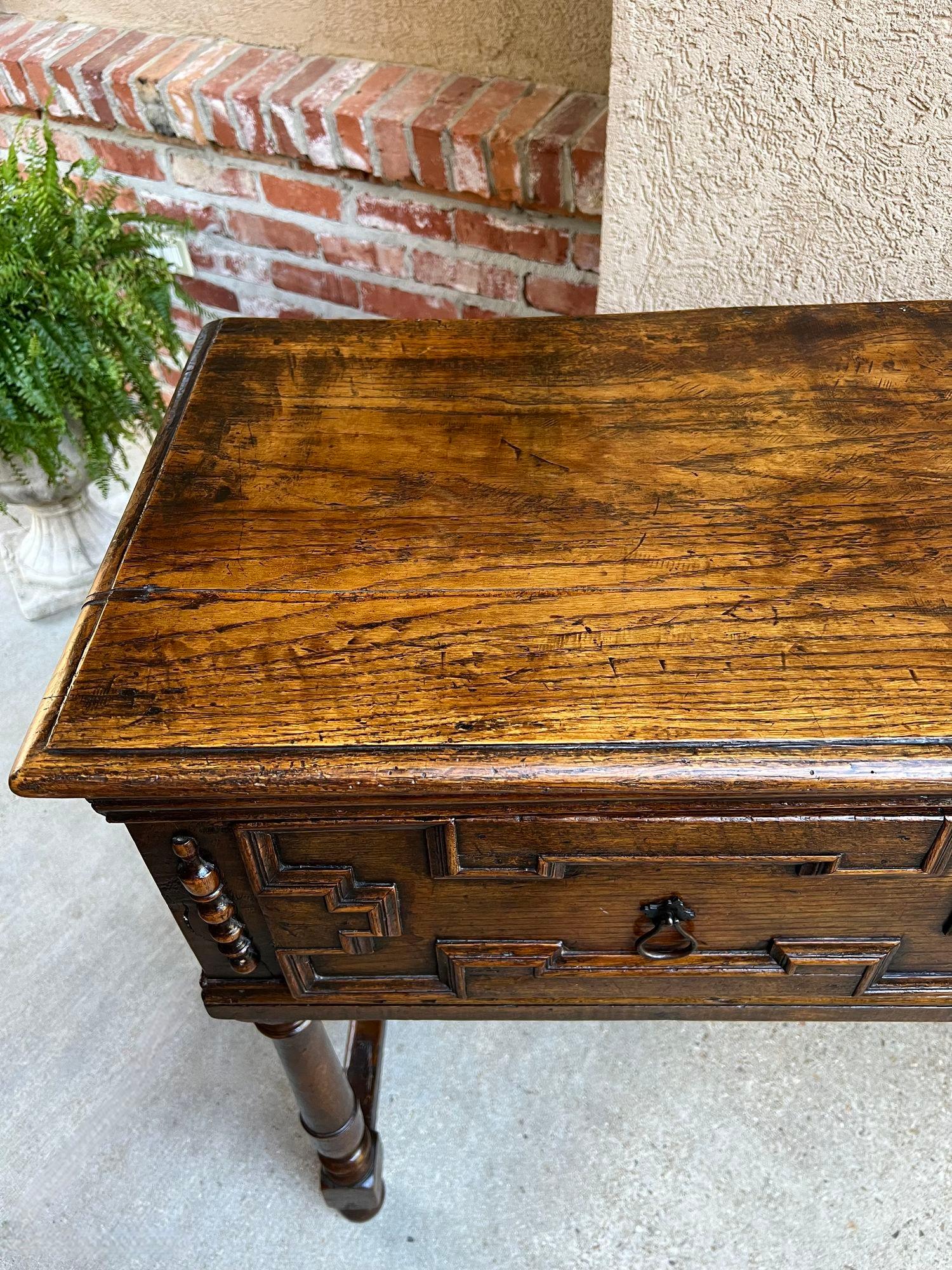 Antique English Oak Sideboard Dresser Base Console Sofa Table Jacobean c1860 For Sale 10