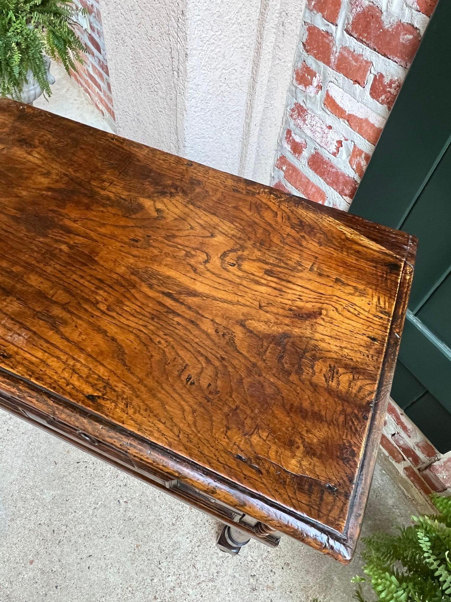 Antique English Oak Sideboard Dresser Base Console Sofa Table Jacobean c1860 For Sale 11