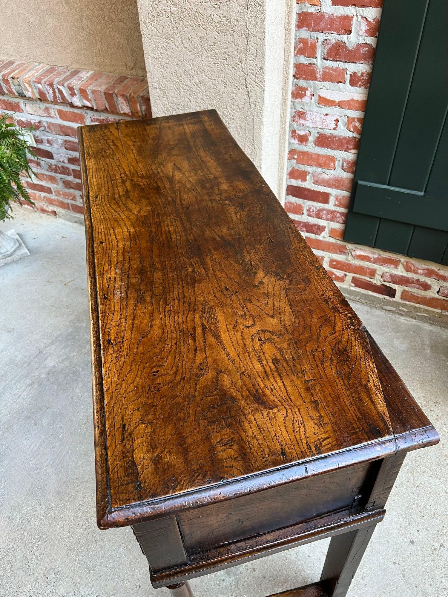 Antique English Oak Sideboard Dresser Base Console Sofa Table Jacobean c1860 For Sale 2