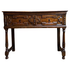 Antiquité - Buffet en chêne anglais Dresser Base Console Table de canapé Jacobean c1860