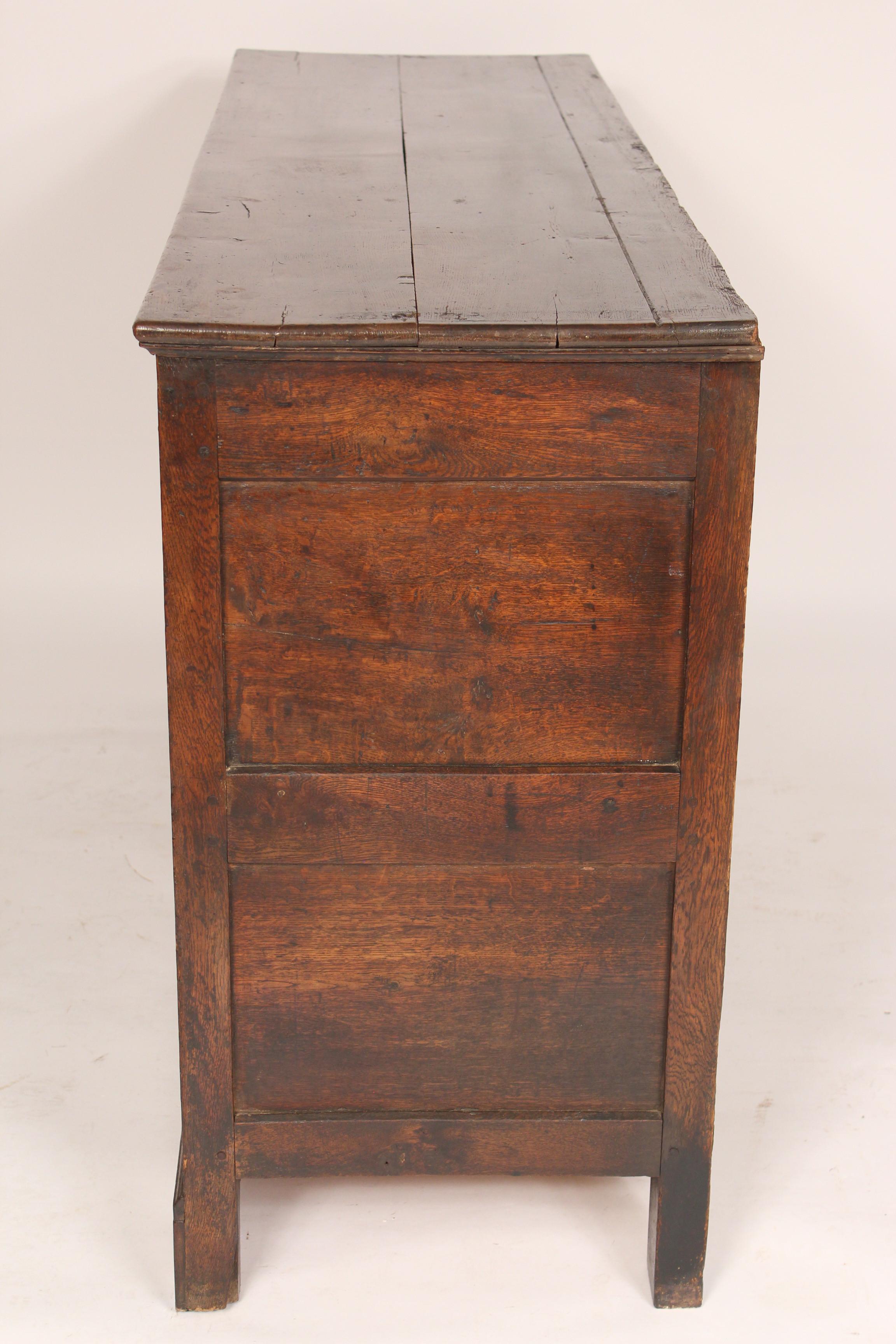 Brass Antique English Oak Sideboard