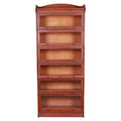 Antique English Oak Six-Stack Barrister Bookcase by Lebus, Circa 1890