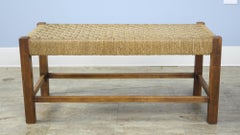 Antique English Oak String Stool with Straight Legs