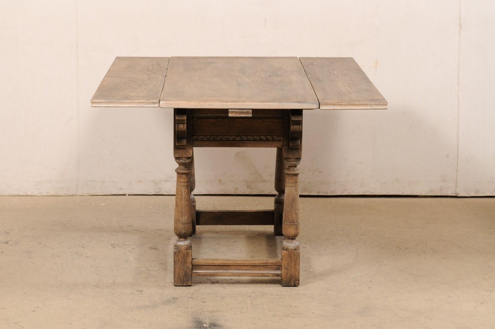 Antique English Oak Table w/Expandable Top (Great for a Console or Games Table!) For Sale 7