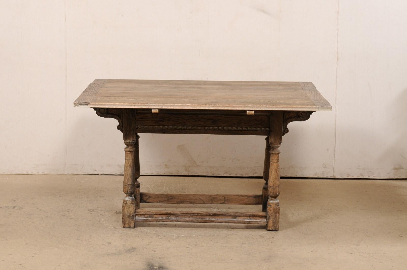 Antique English Oak Table w/Expandable Top (Great for a Console or Games Table!) For Sale 8