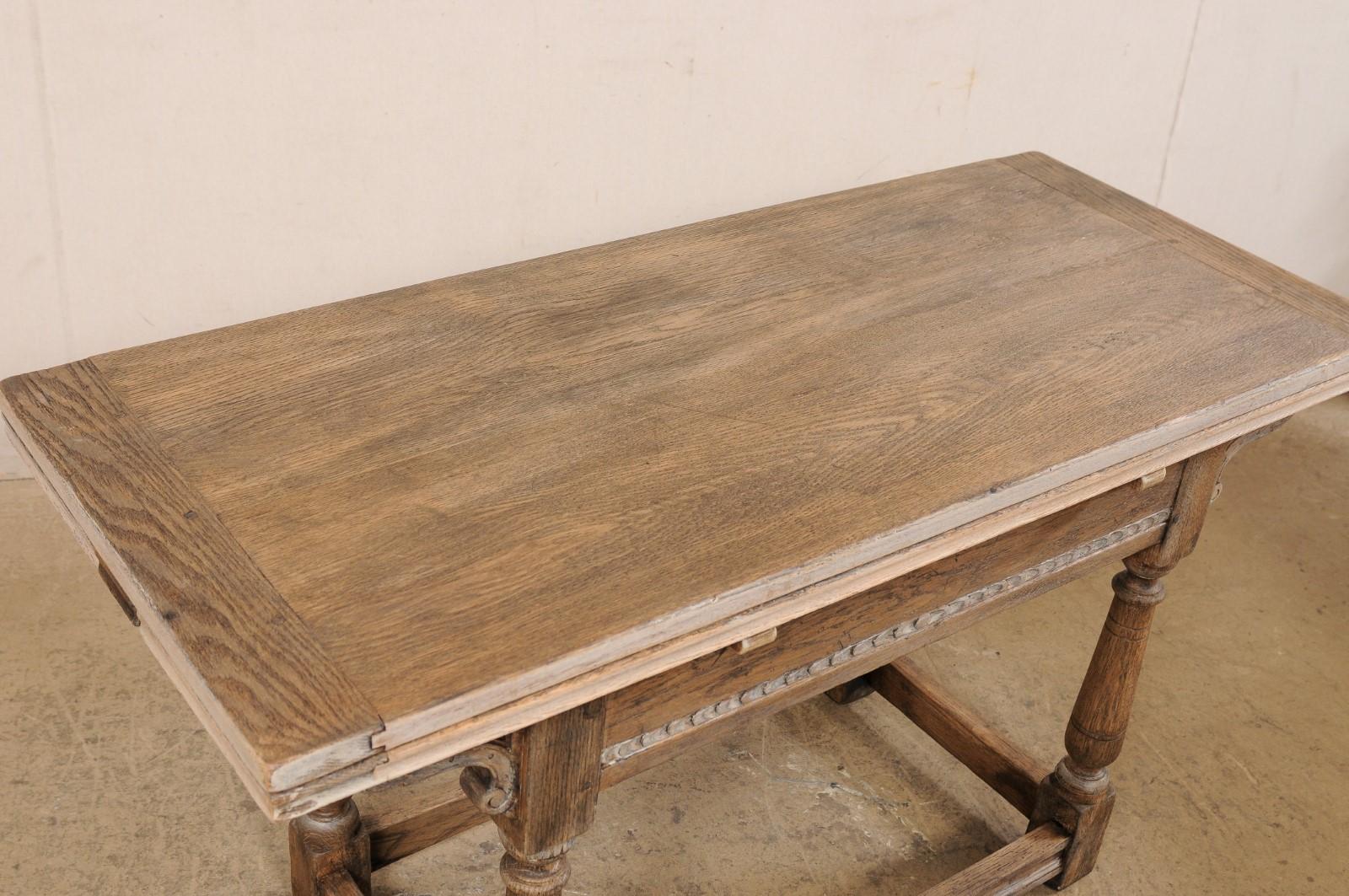 20th Century Antique English Oak Table w/Expandable Top (Great for a Console or Games Table!) For Sale