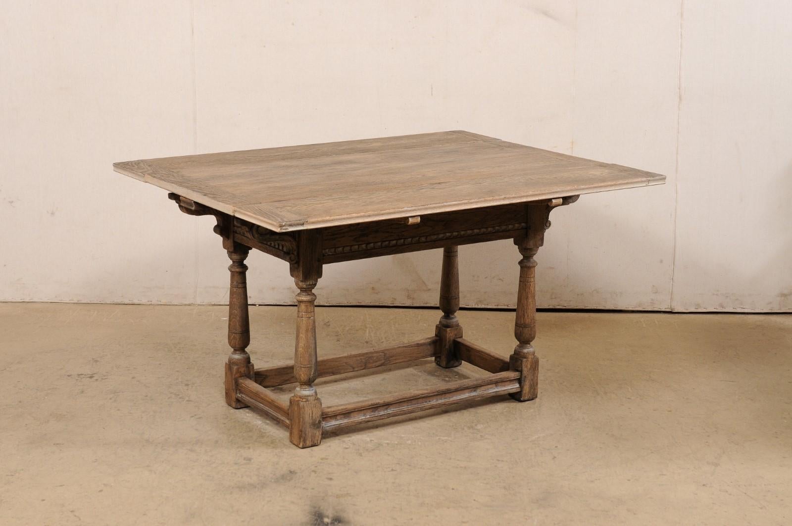 Antique English Oak Table w/Expandable Top (Great for a Console or Games Table!) For Sale 1