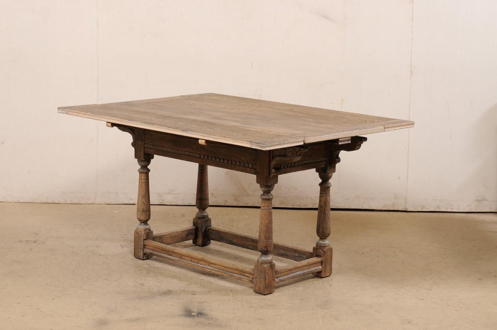 Antique English Oak Table w/Expandable Top (Great for a Console or Games Table!) For Sale 4