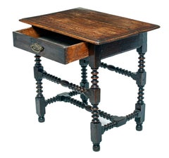 Antique English Oak Table with Top Drawer
