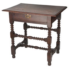 Antique English Oak Table with Top Drawer