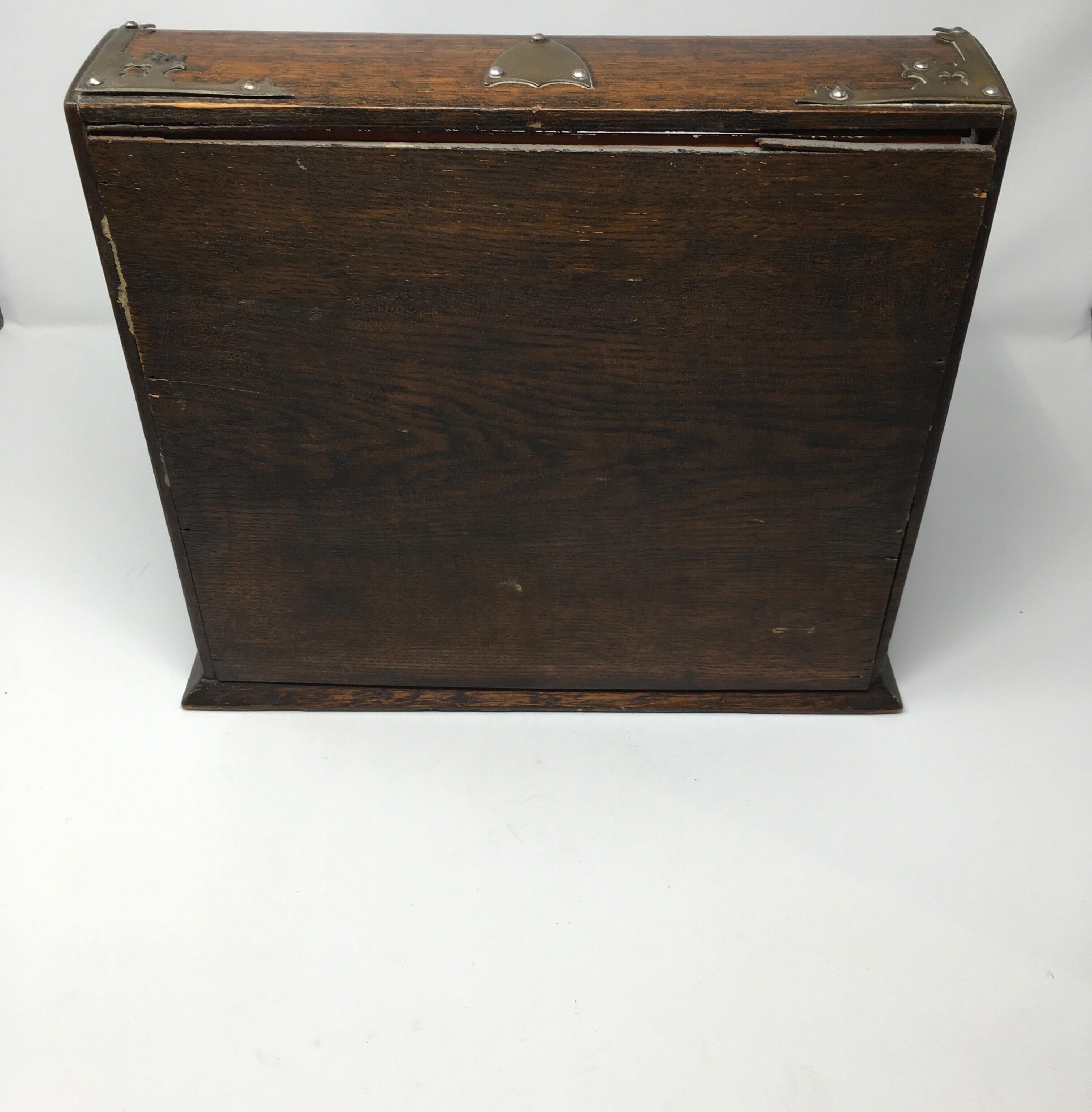 Antique English Oak Tantalus, Late 1800s 7