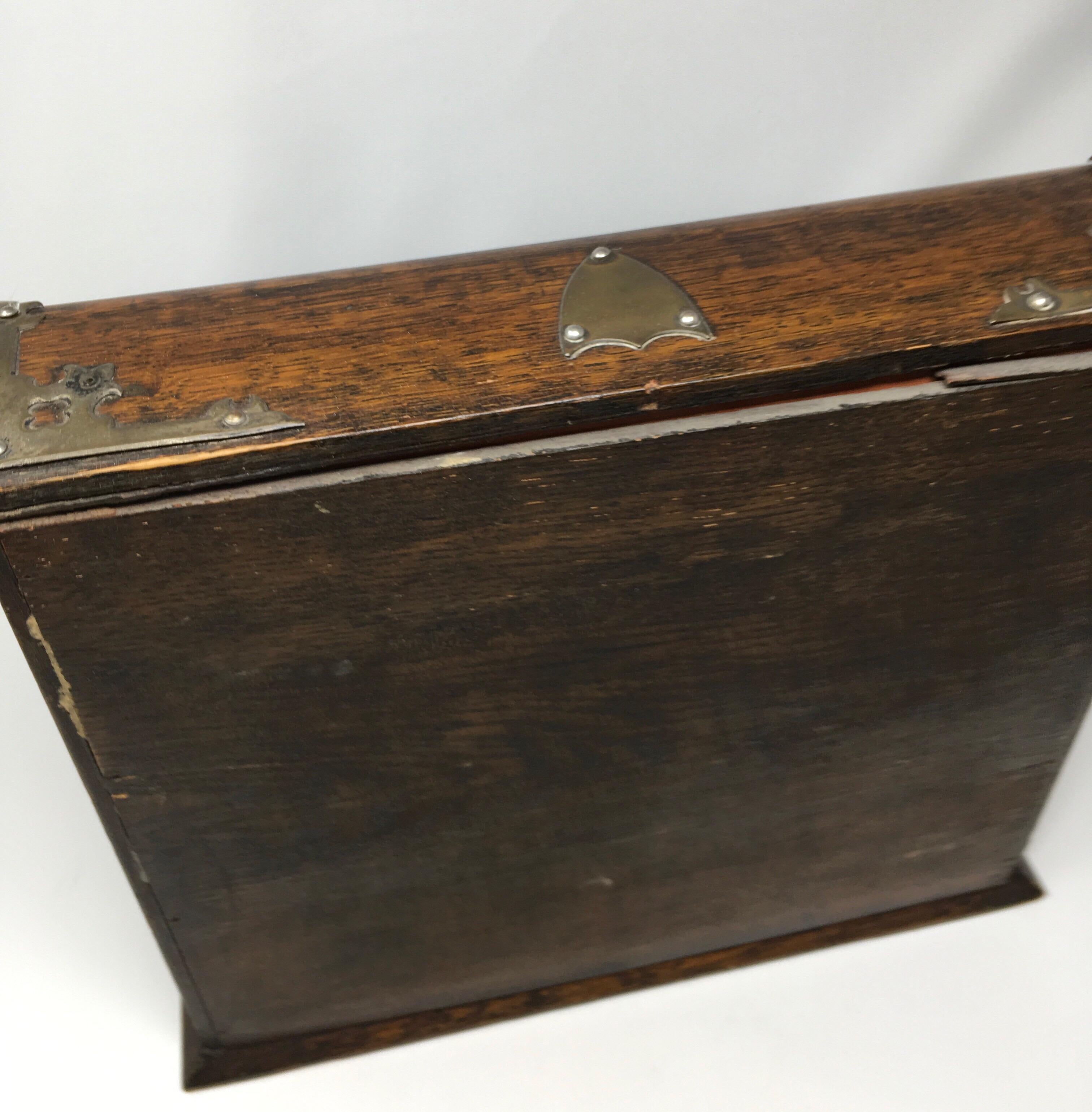 Antique English Oak Tantalus, Late 1800s 8