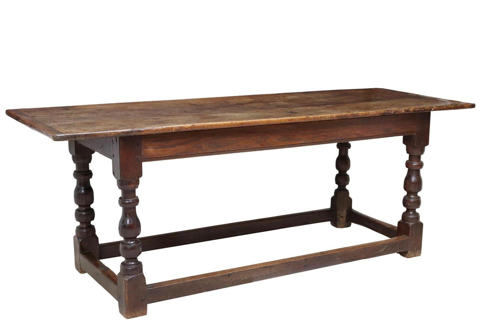Georgian Antique English Oak Three-Plank Refectory Table, 18th C