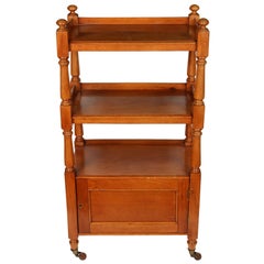 Antique English Oak Three-Tier Étagère on Casters