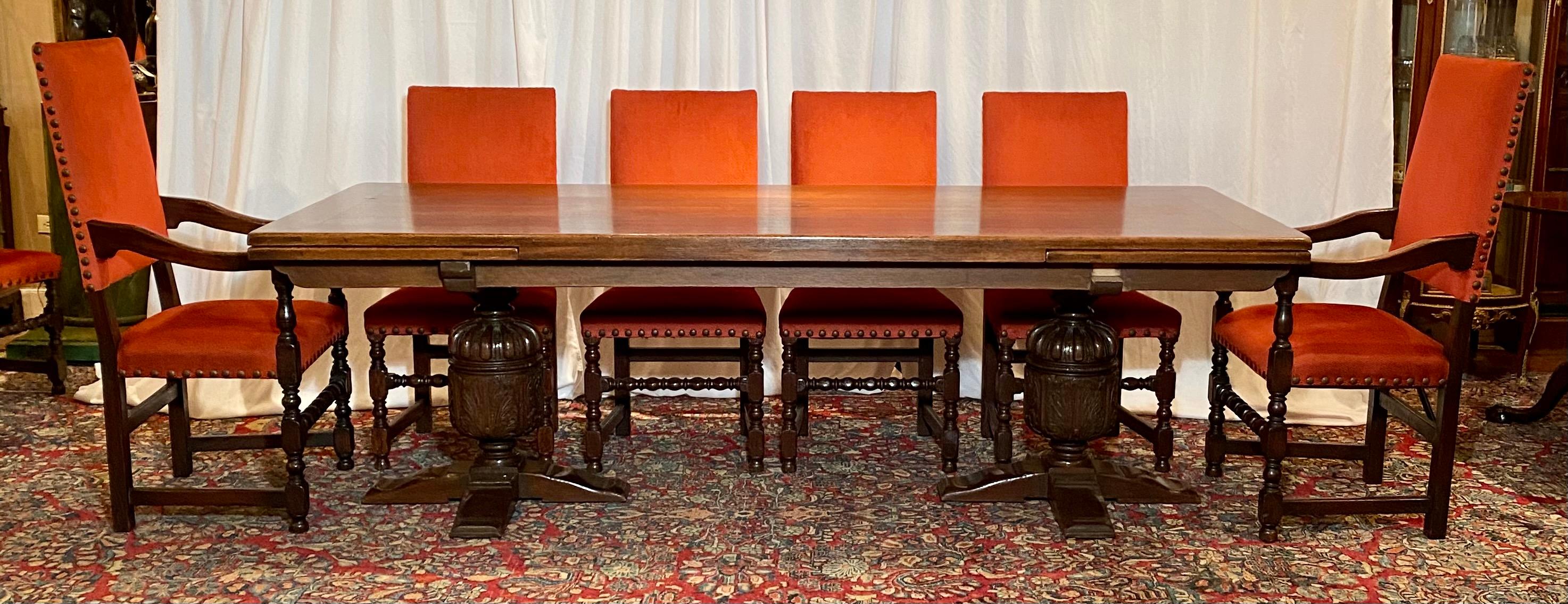 20th Century Antique English Oak Trestle Table