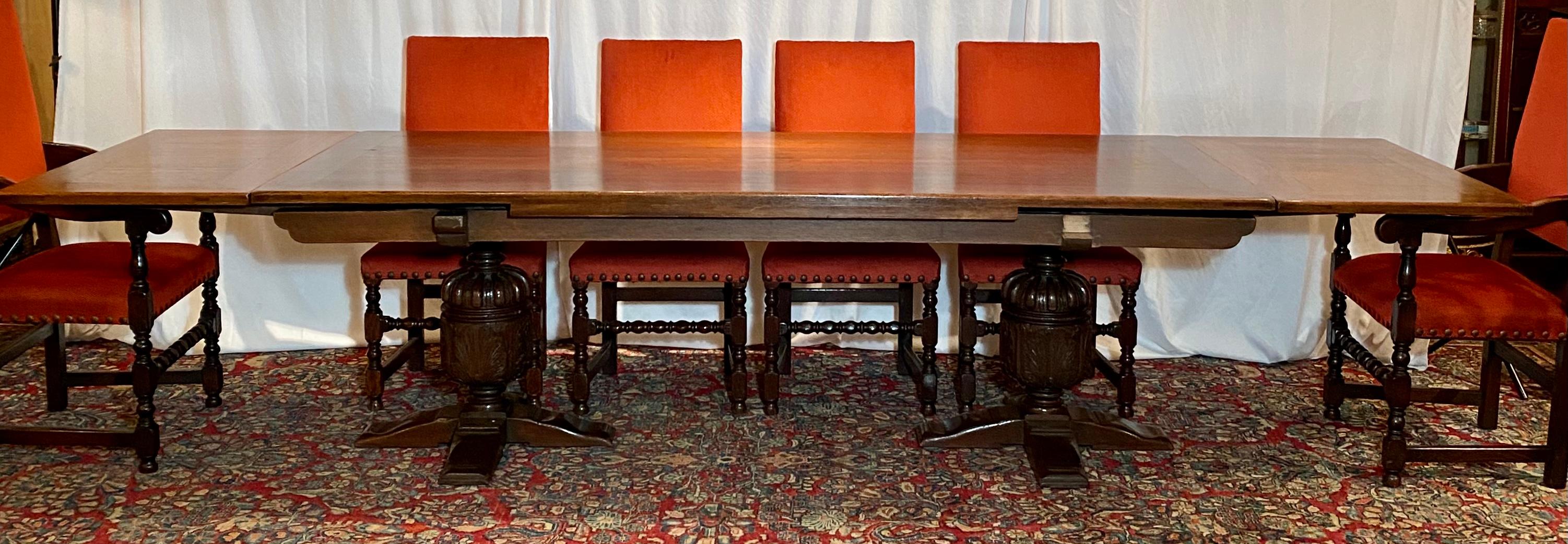 Antique English Oak Trestle Table 2