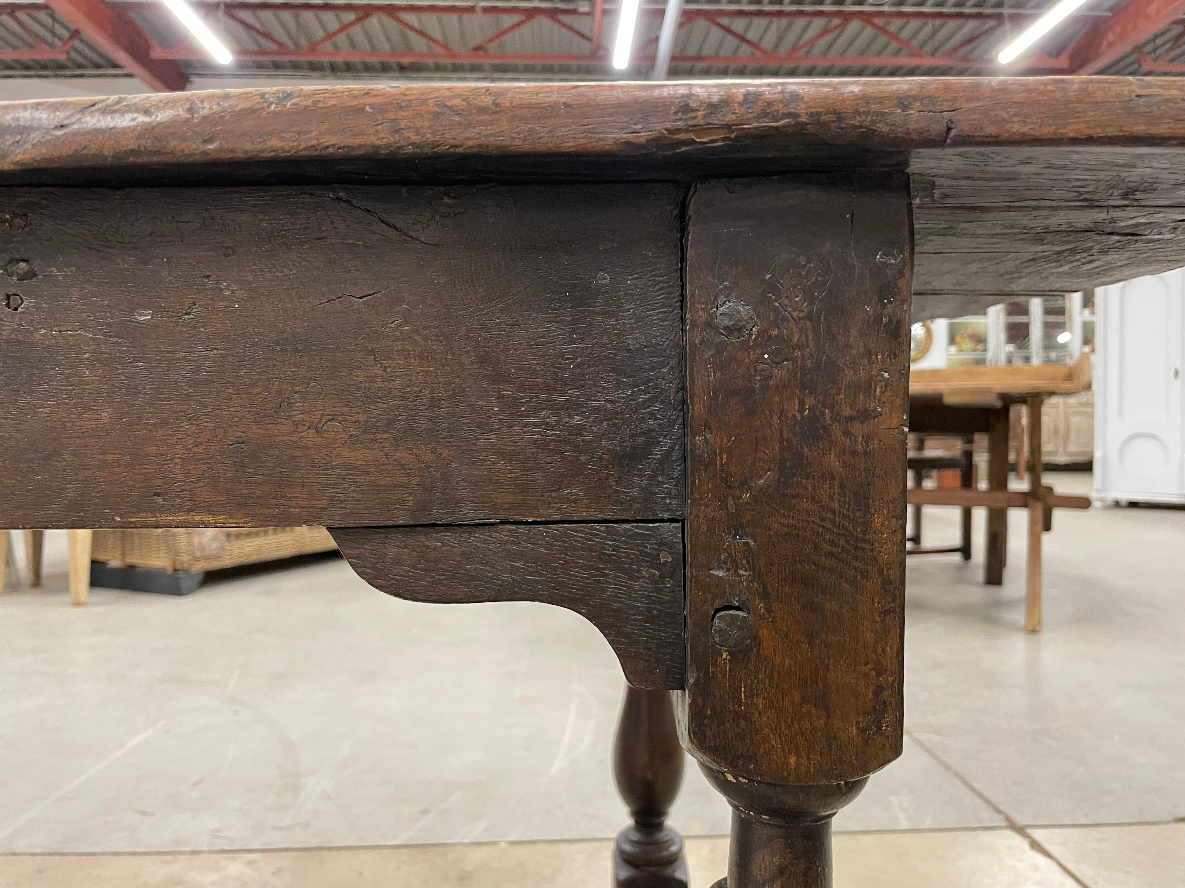 Antiker englischer Trestle-Tisch aus Eiche (Eichenholz) im Angebot