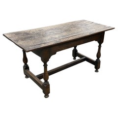 Antique English Oak Trestle Table