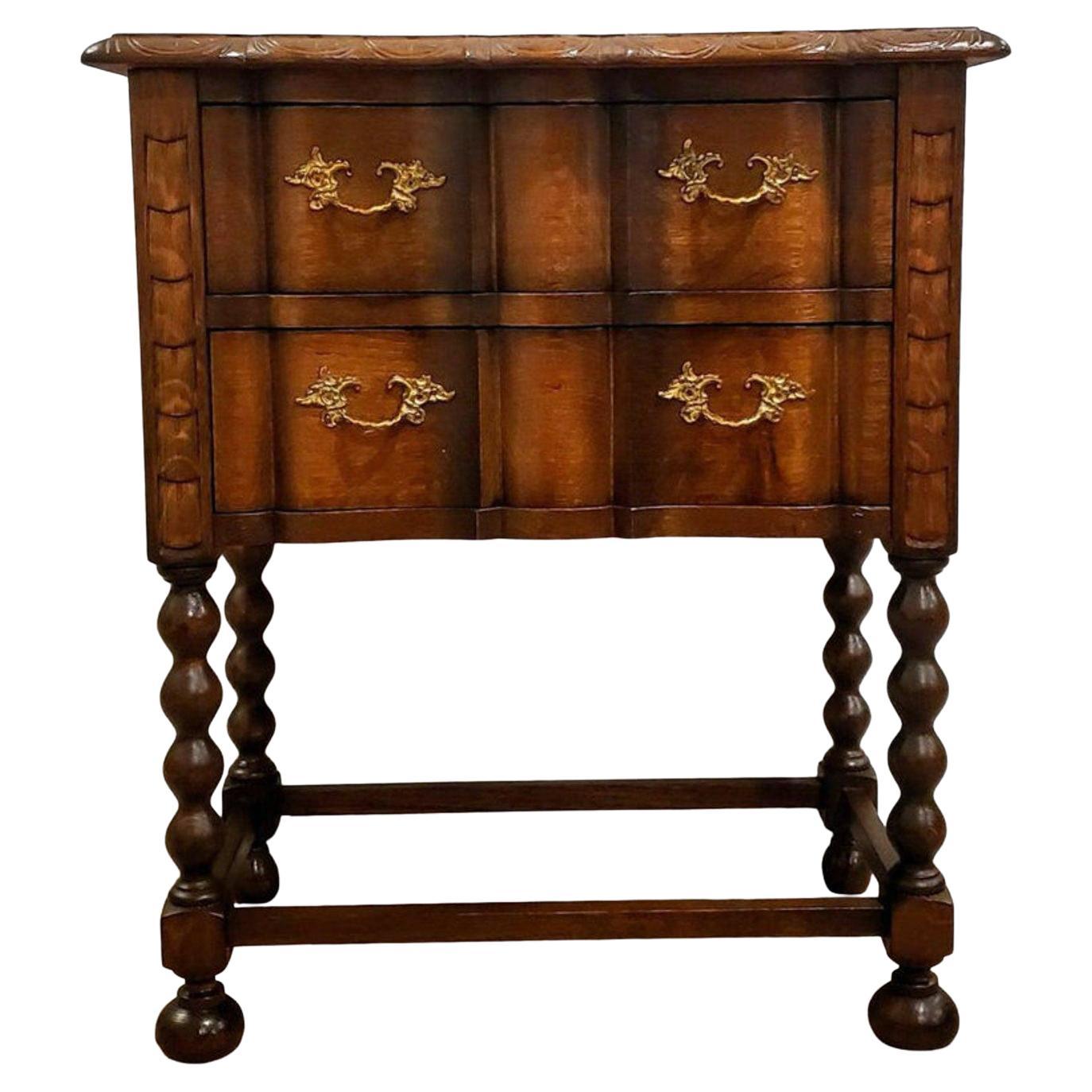 Antique English Oak Tudor Jacobean Revival Chest of Drawers