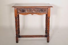 Antique English Oak Tudor Style Side Table