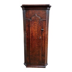 Antique English Oak Wall Corner Cabinet Georgian Hanging Cupboard Gothic c1790 Antique English Oak Wall Corner Cabinet Georgian Hanging Cupboard Gothic c1790