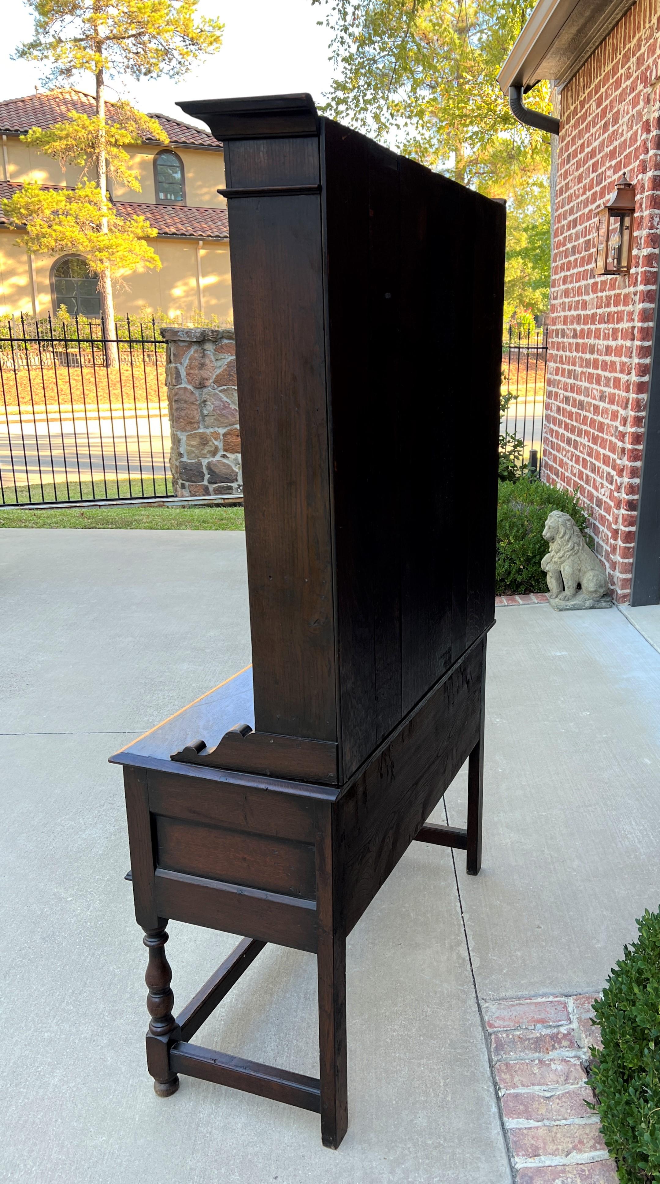 Antique English Oak Welsh Plate Dresser Sideboard Server Buffet Petite, C. 1920s For Sale 9