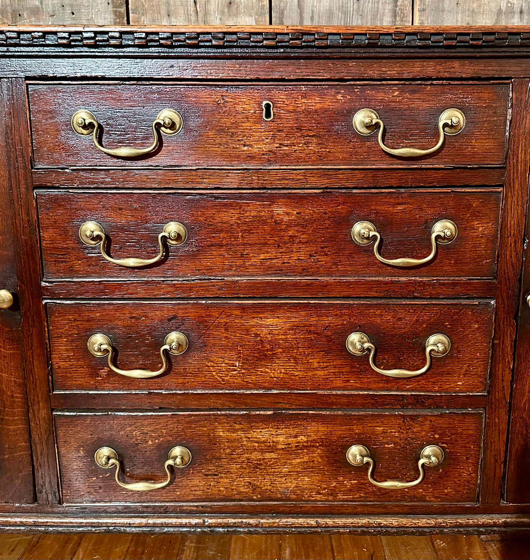 Antique English Oak Welsh Server, Circa 1860. 2
