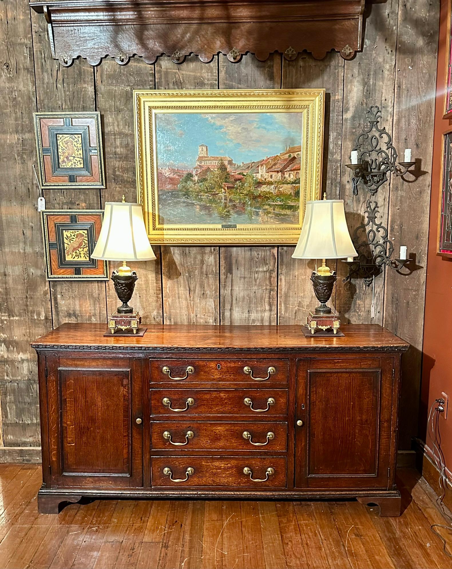 Antique English Oak Welsh Server, Circa 1860. 4