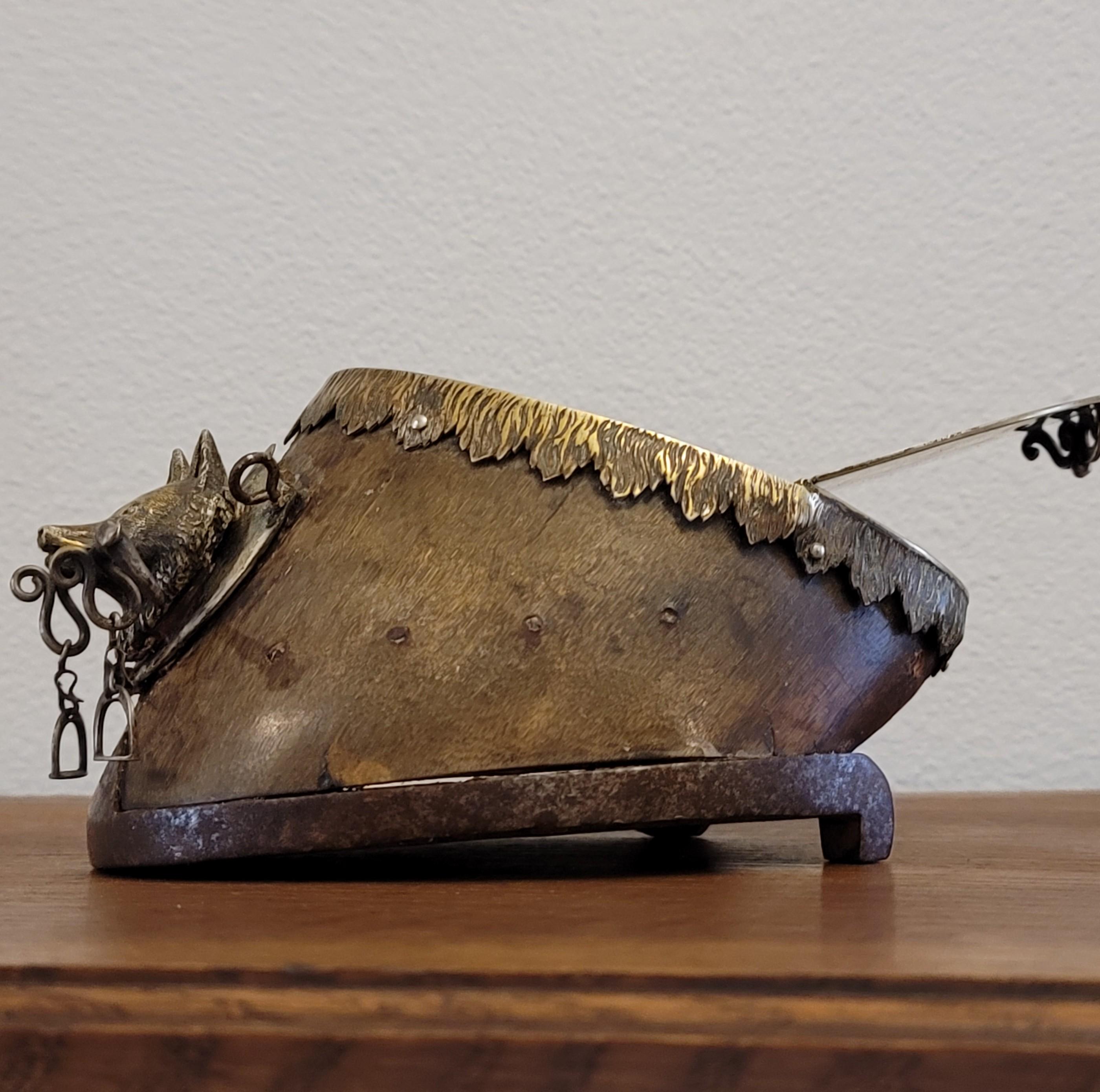 Antique English Officers Horse Hoof Inkstand For Sale 5