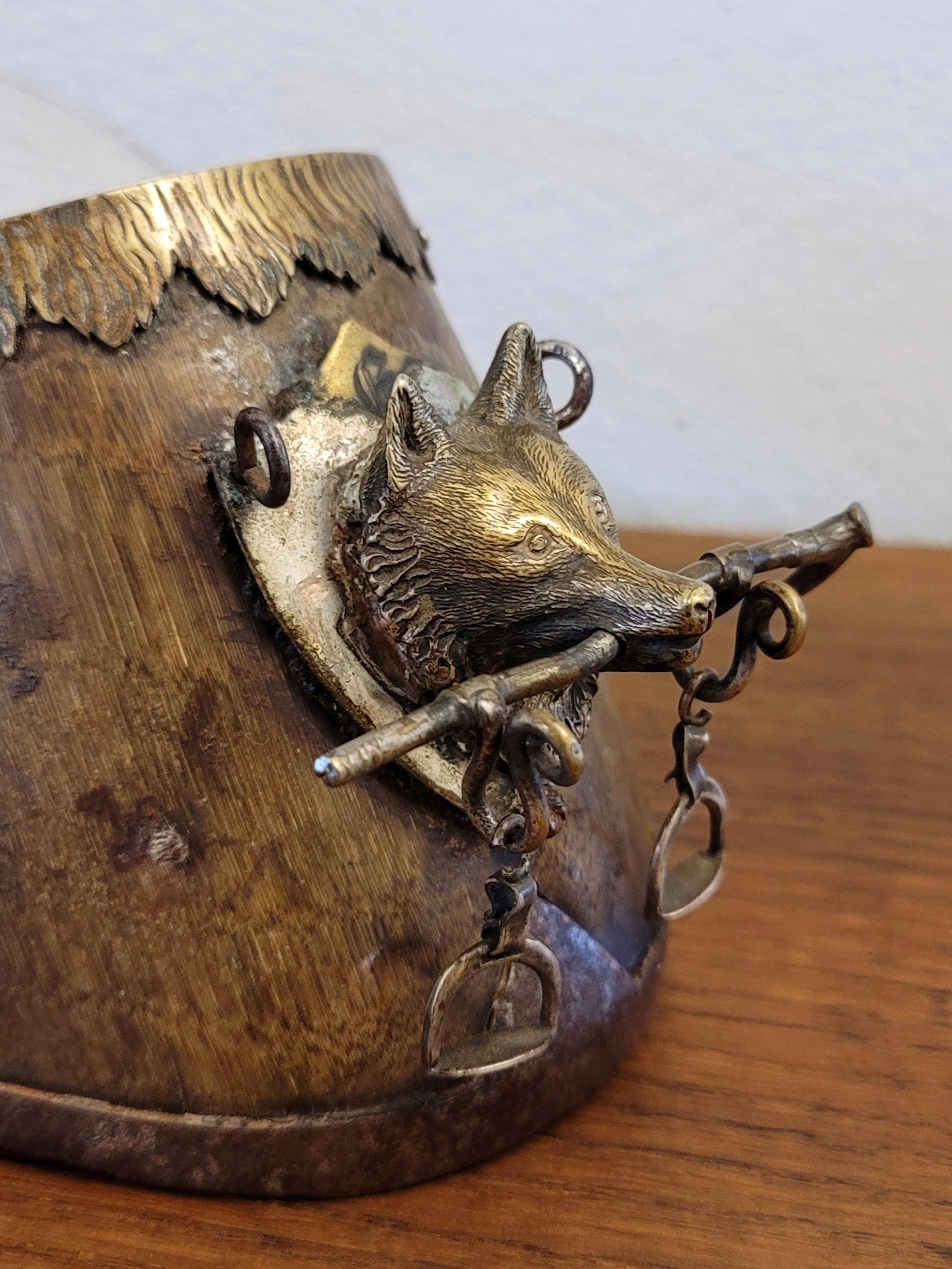Antique English Officers Horse Hoof Inkstand In Good Condition For Sale In Forney, TX