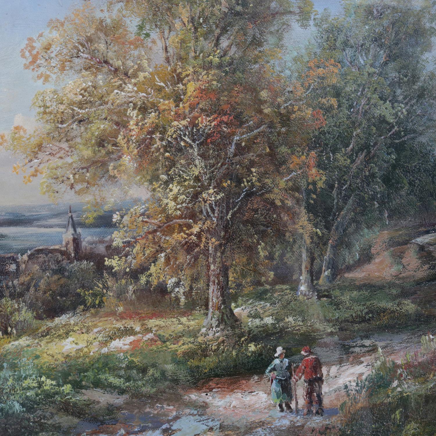 19th Century Antique English Oil on Board Landscape Painting, circa 1880