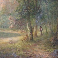 Antique English Oil on Canvas Landscape Painting, Royal Academy, circa 1880