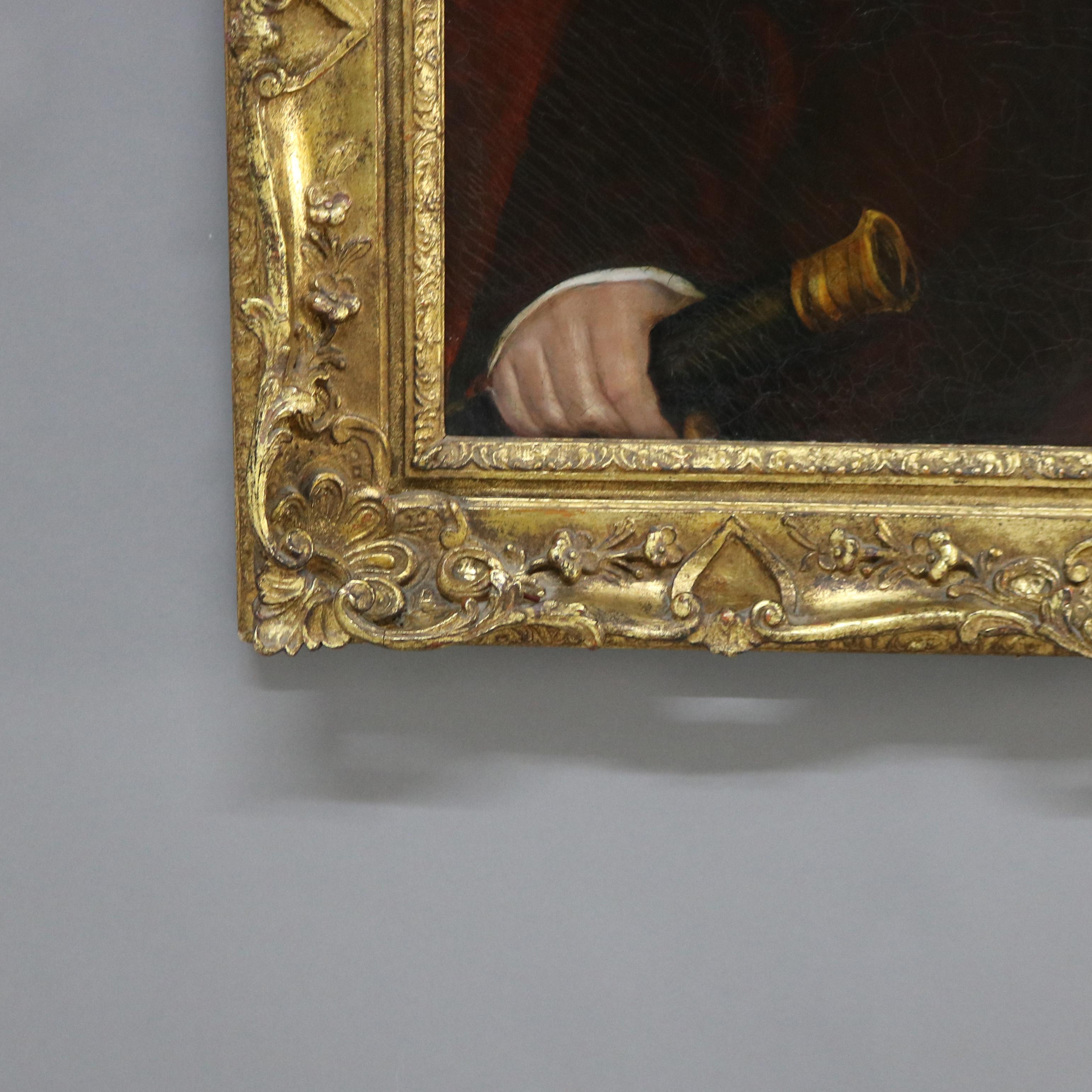 Antique English Oil On Canvas Portrait of a Man by Thomas Beach 18thC, Framed For Sale 1