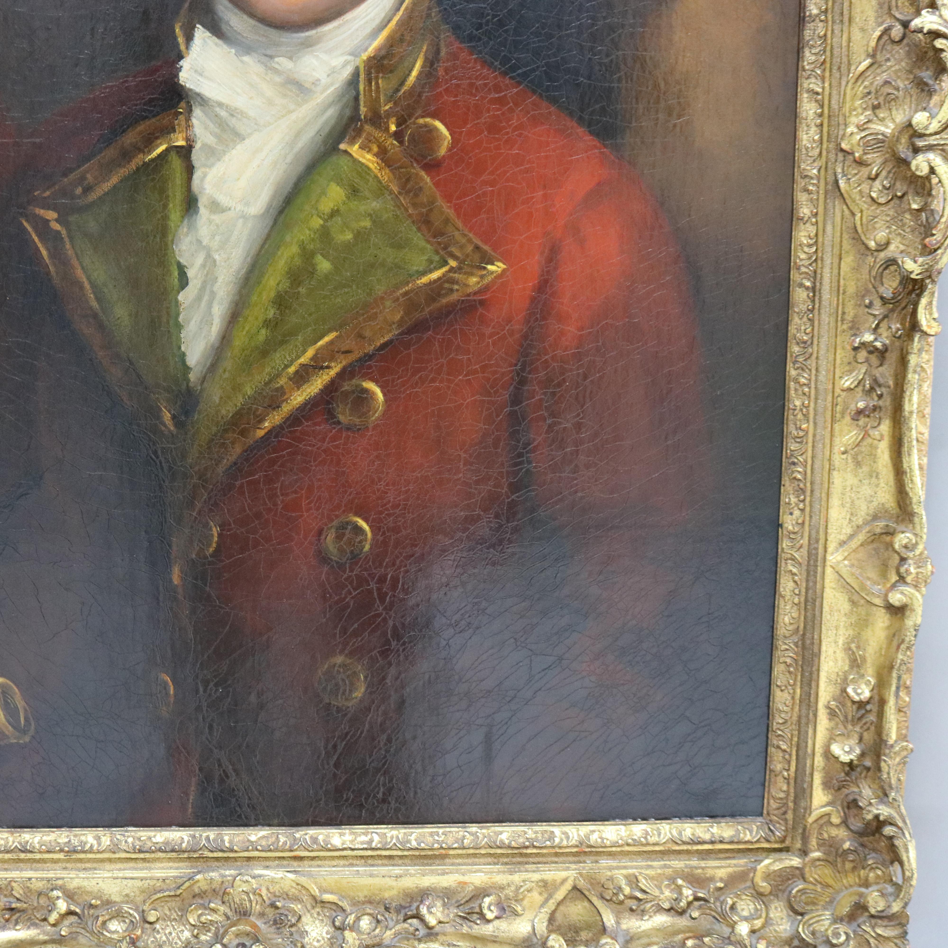 Antique English Oil On Canvas Portrait of a Man by Thomas Beach 18thC, Framed For Sale 3