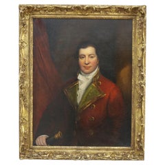 Antique English Oil On Canvas Portrait of a Man by Thomas Beach 18thC, Framed