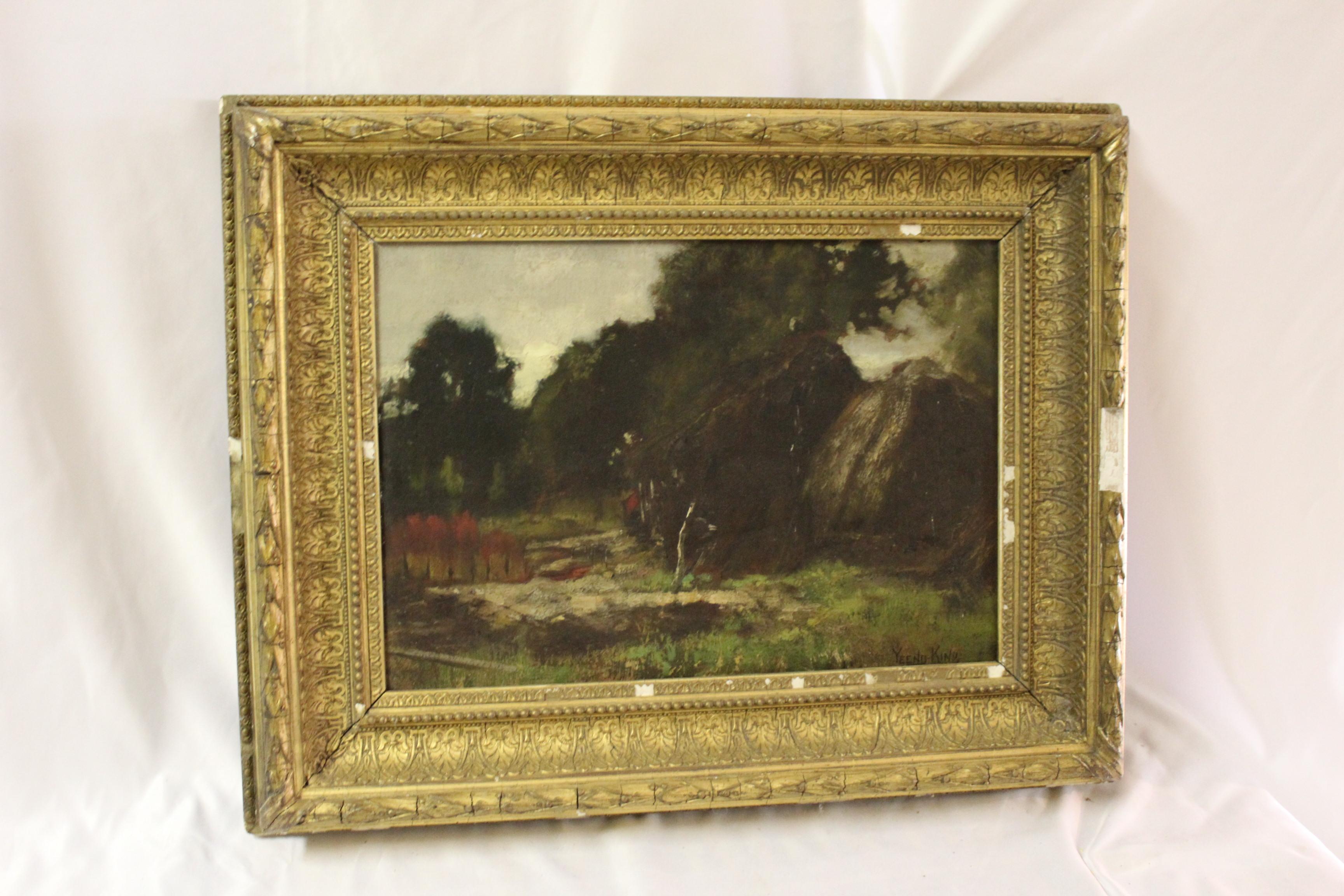 Une peinture à l'huile de bonne qualité d'une scène champêtre d'une meule de foin par un Artiste bien connu (Yeend King). Elle est signée par lui, mais n'est pas datée. Acheté à Londres en 1988. Voir la photo au verso de la liste de la galerie de w