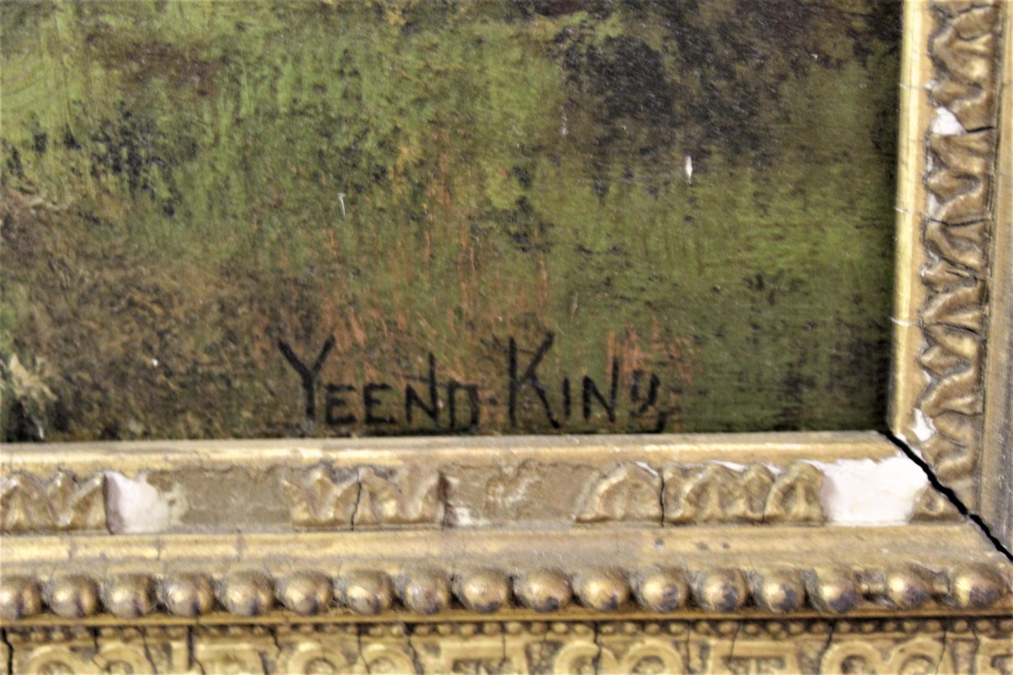 Édouardien Peinture à l'huile anglaise ancienne, Scène de campagne par Yeend King en vente