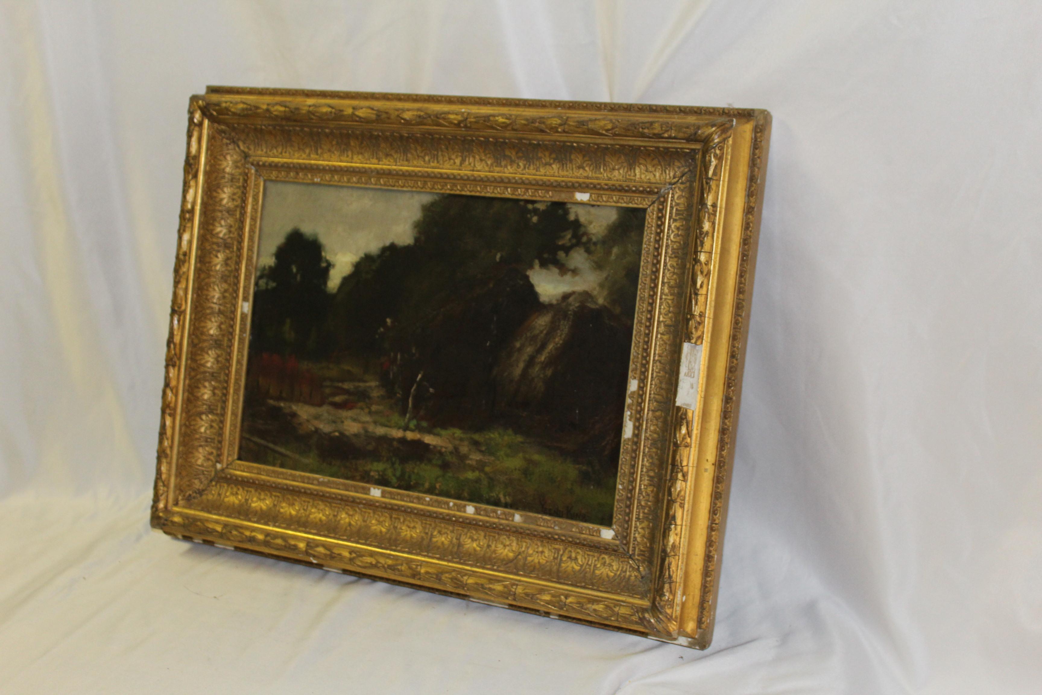 20th Century Antique English Oil Painting, Country Scene by Yeend King For Sale