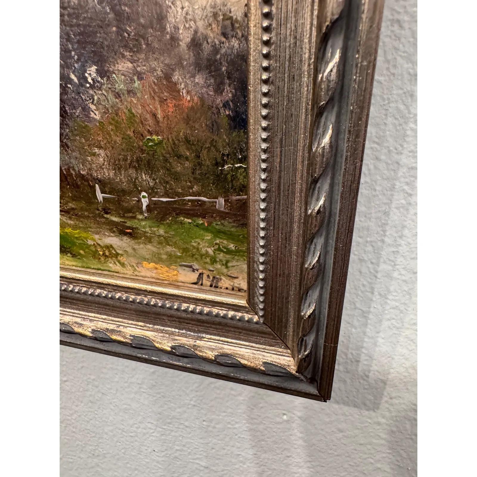 Antikes englisches Ölgemälde eines Hauses (Leinwand) im Angebot