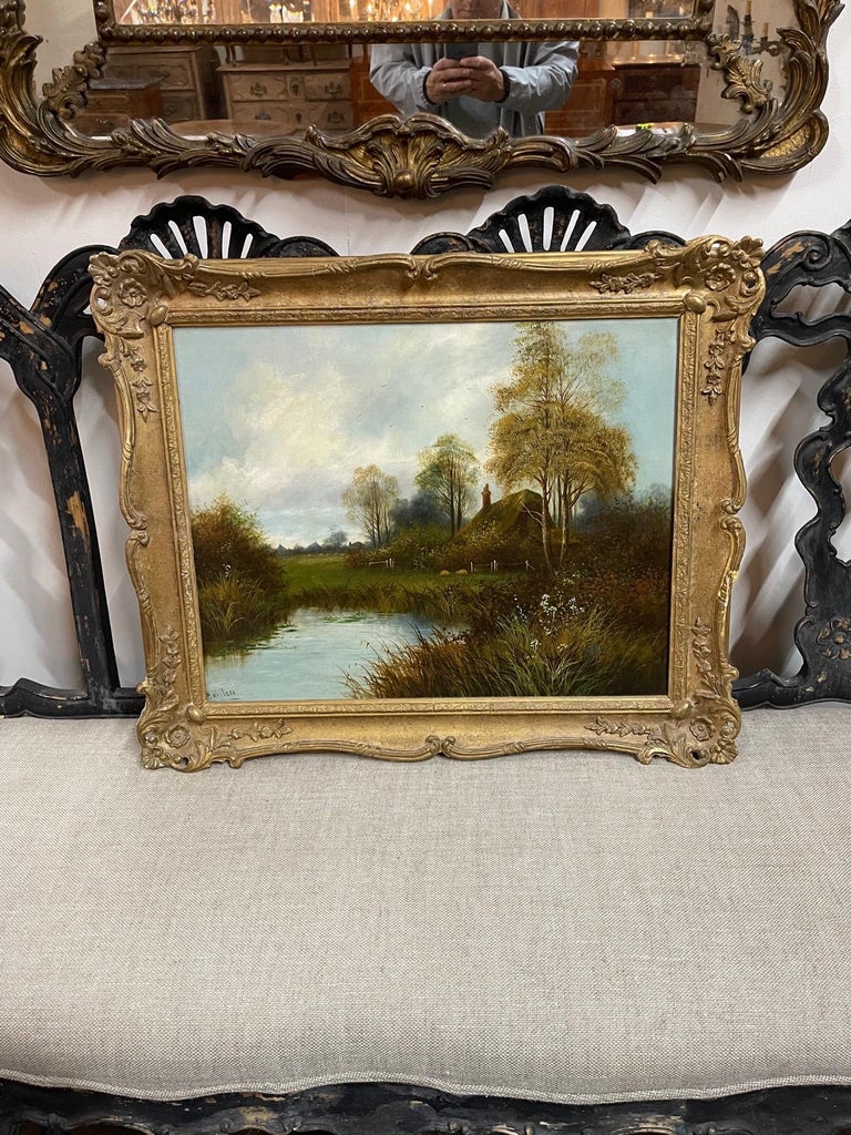 Antique English Oil Painting on Canvas For Sale at 1stDibs